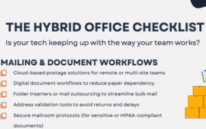 The Hybrid Office checklist helps determine if your office is ready to handle both in-office and remote teams.